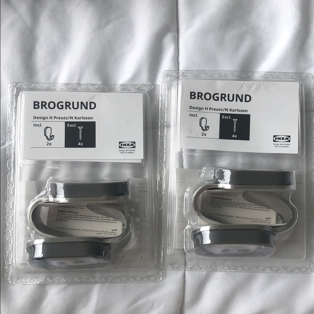 IKEA BROGRUND - Hook Silver (2-Pack)